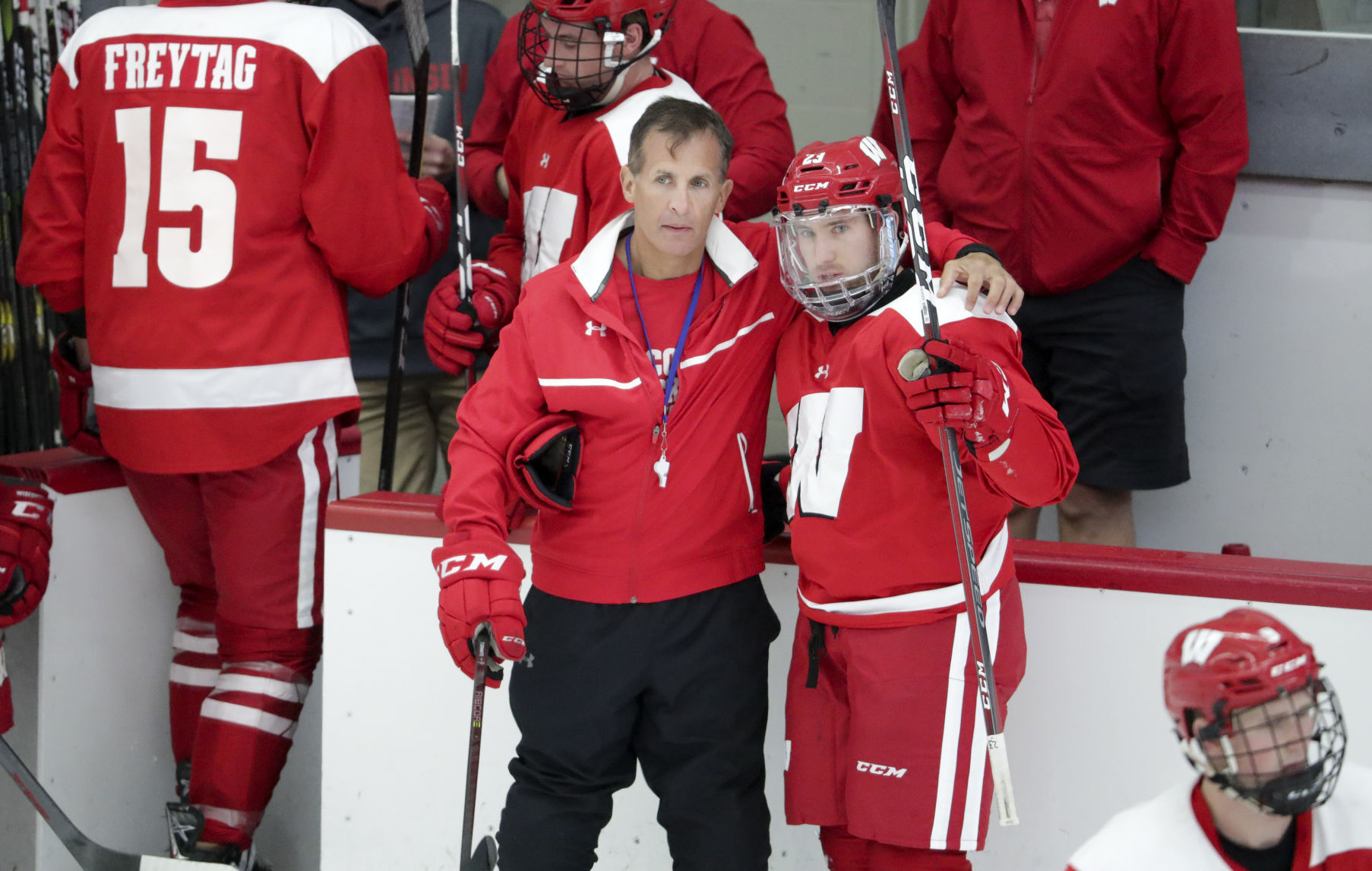 Discussing a drill